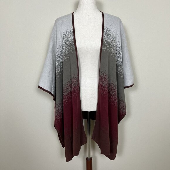 Chico's Ruana Wrap Women's ONE SIZE OS Cotton Blend Knit Shawl Poncho Cozy Boho - Picture 2 of 12